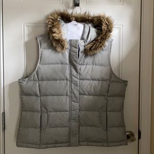 Lovely silver hooded puff vest